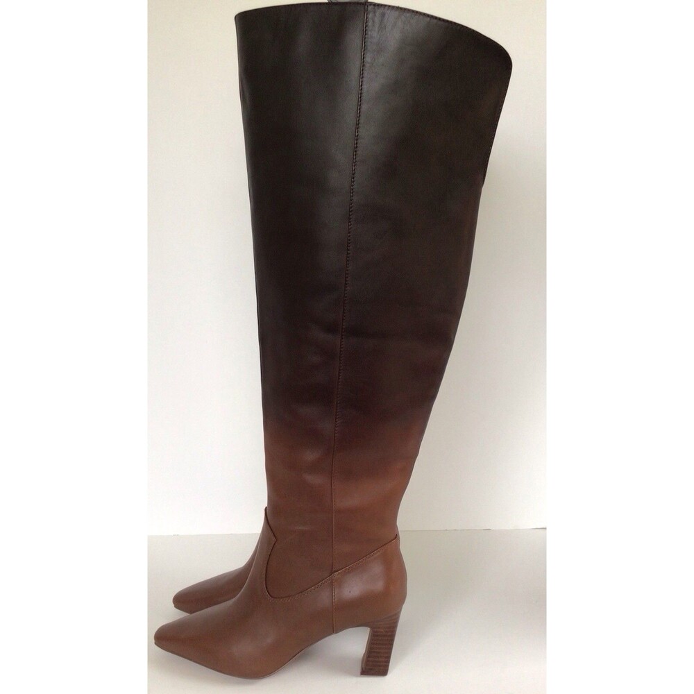 NEW VINCE CAMUTO Shalie4 Over the Knee Ombre Brown Leather Boots (Size 8 W XC) - Picture 6 of 10